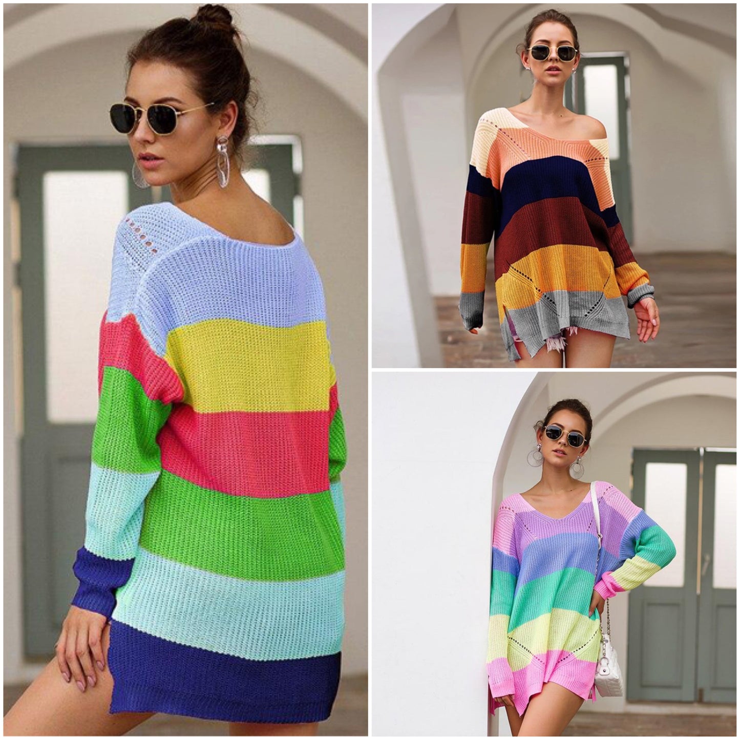 "Gabriela" Modischer Regenbogen-Pullover