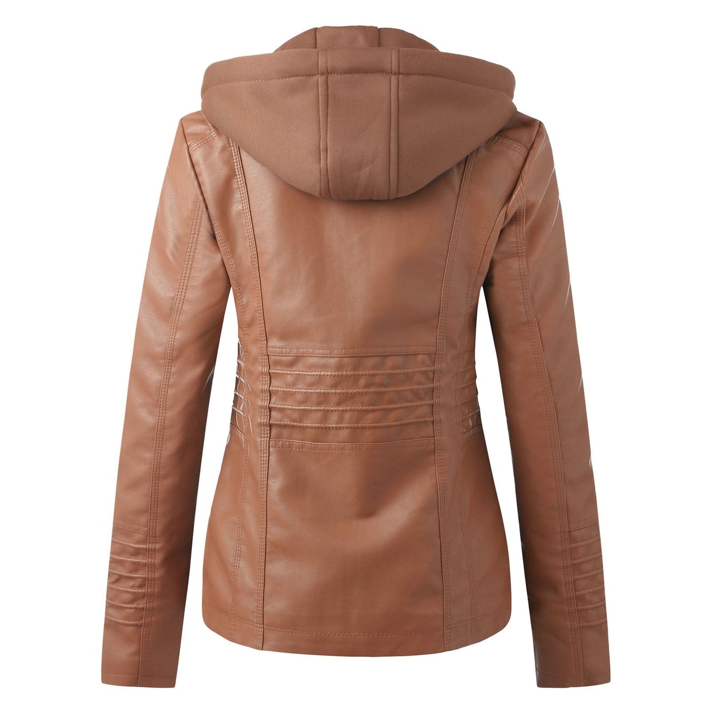 "Stella" Designer-Lederjacke Mit Kapuze